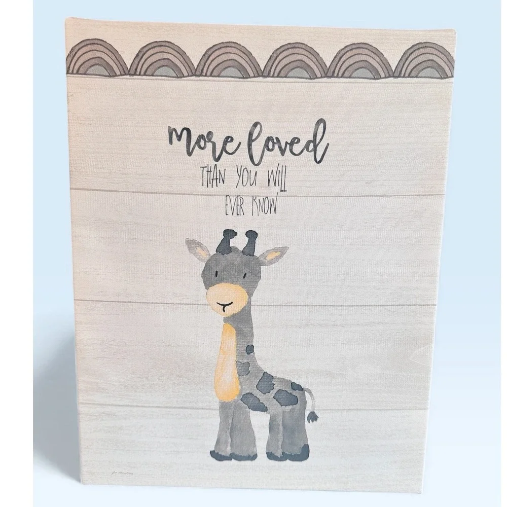 Nursery Wall Art Set 3 Safari Animals‎ More Loved Quote  Canvas Prints 11